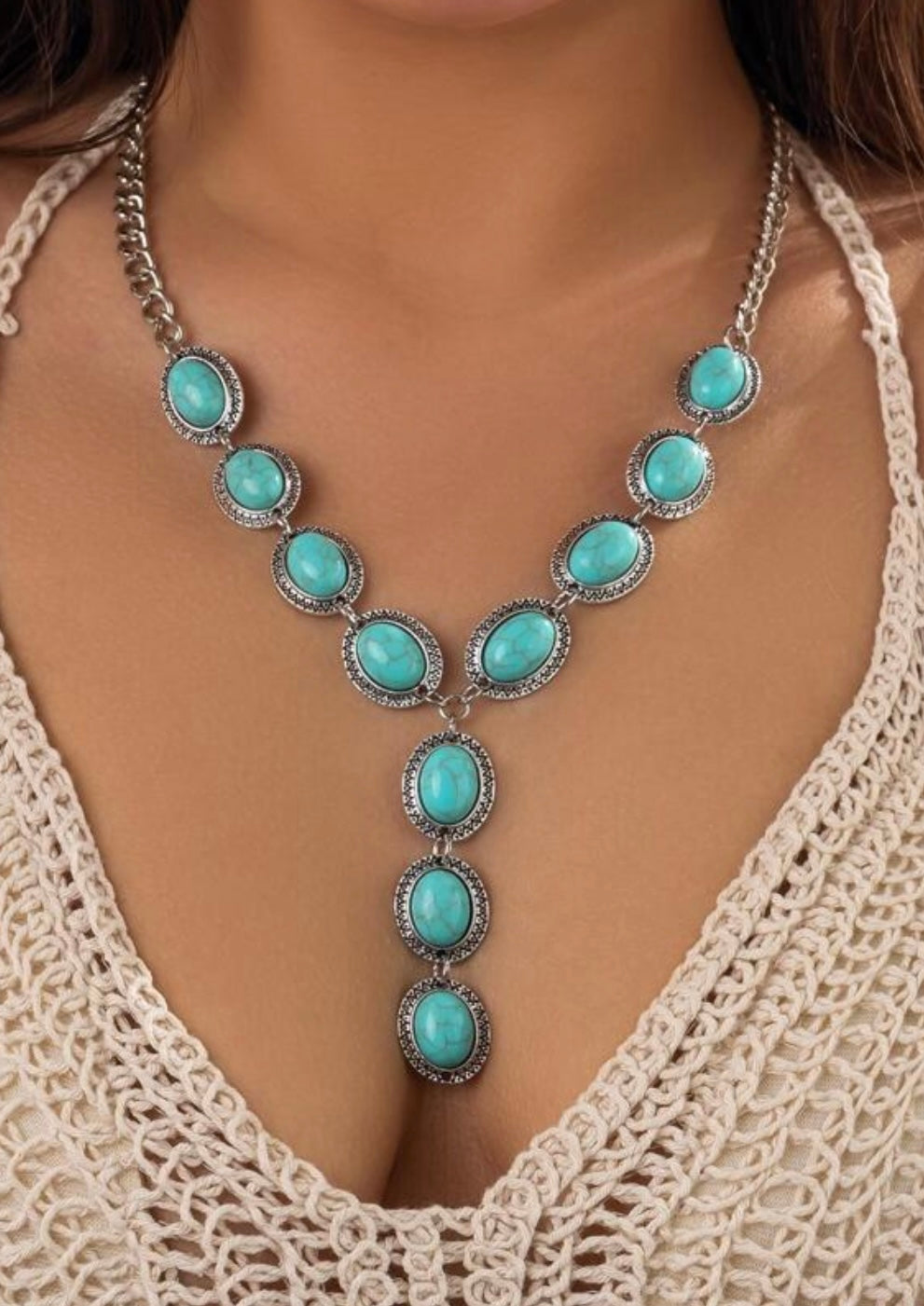 Faux Turquoise Necklace