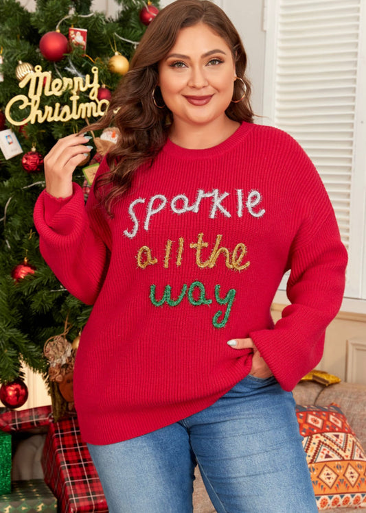Red Sparkle all the Way Sweater