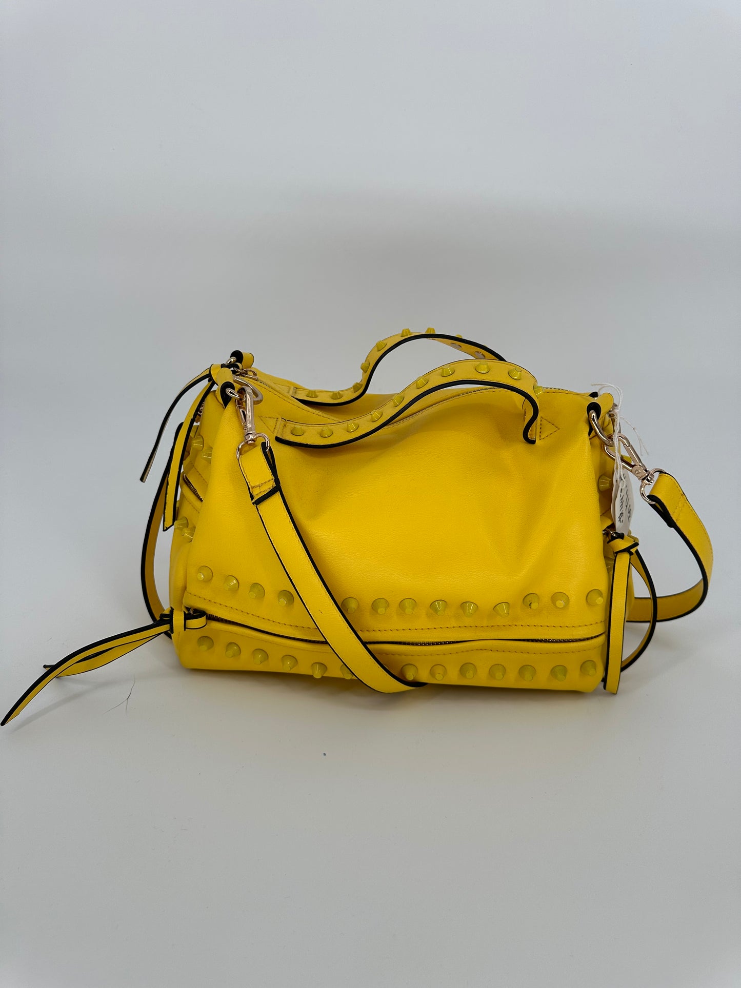 Bright Yellow Purse with Brads for Detail