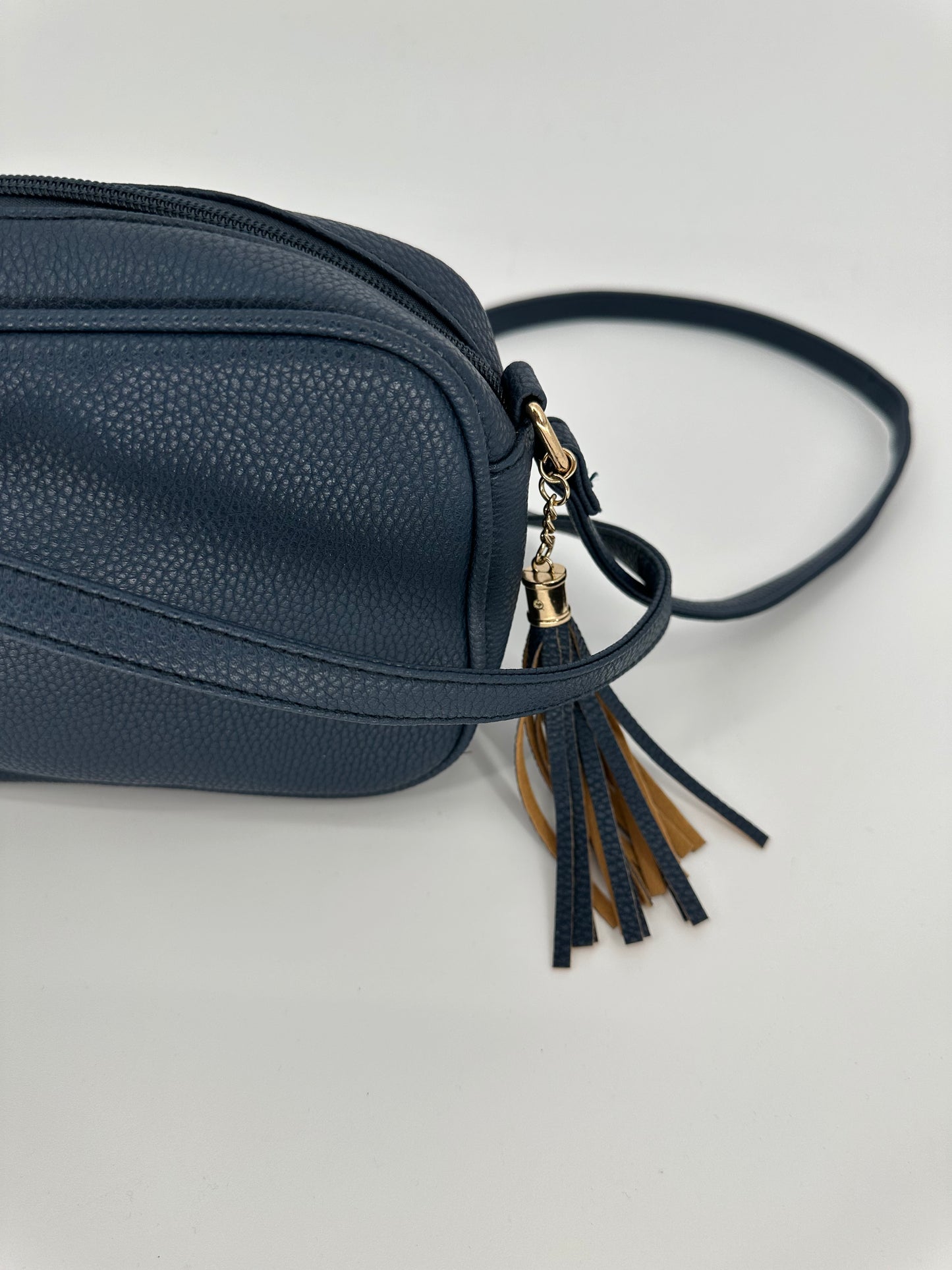 Navy Crossbody Purse with Zip Closure