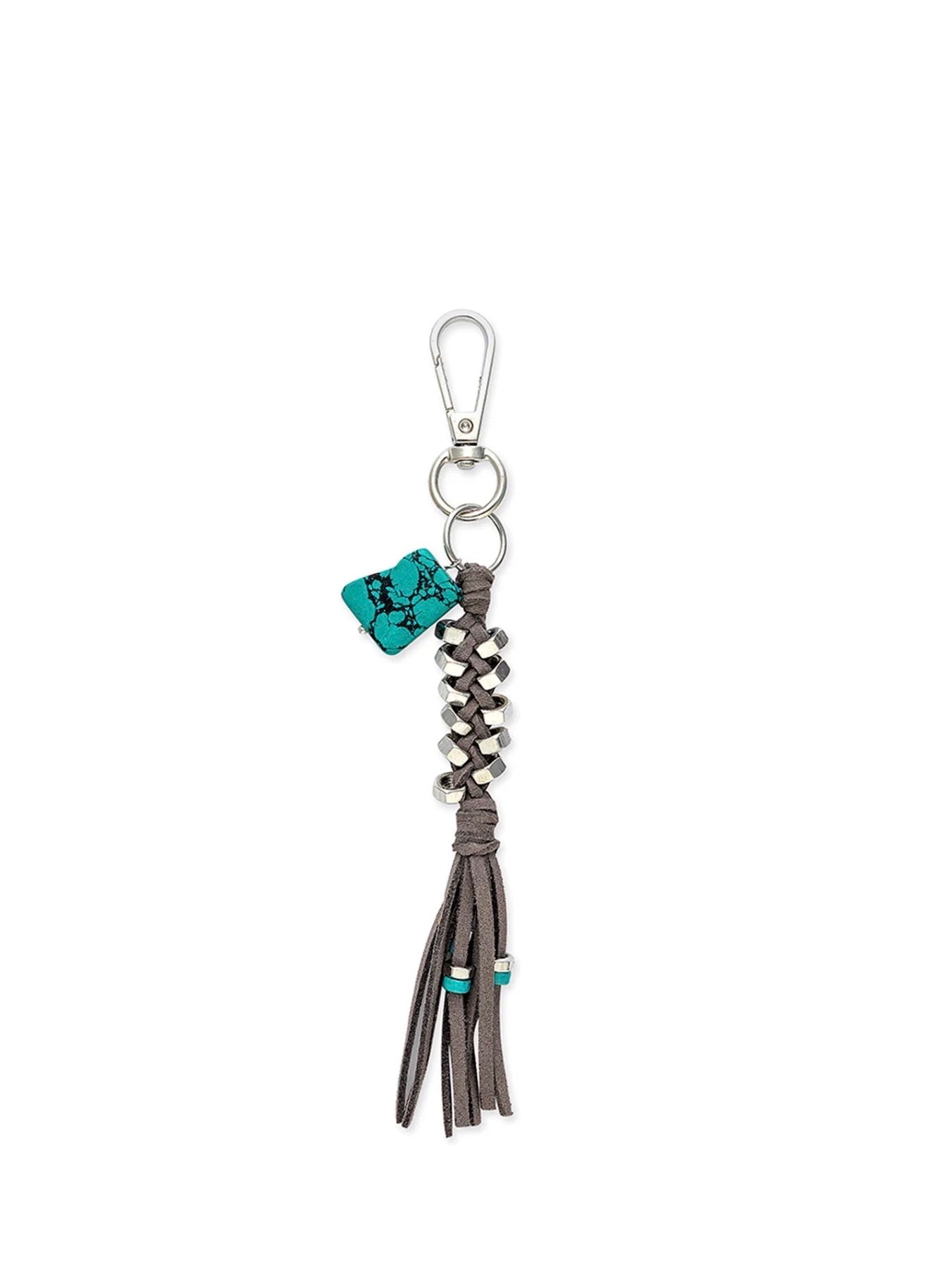 MY23 Turquoise Mine Key Fob with Turquoise Chunk Detail and Silver Metal Accents