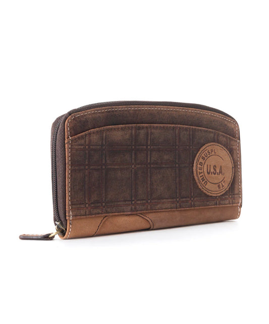 MY16 MYRA BRAND Genuine Leather Bran Wallet with Zipper Closure and Lots of Pockets Inside for Essentials