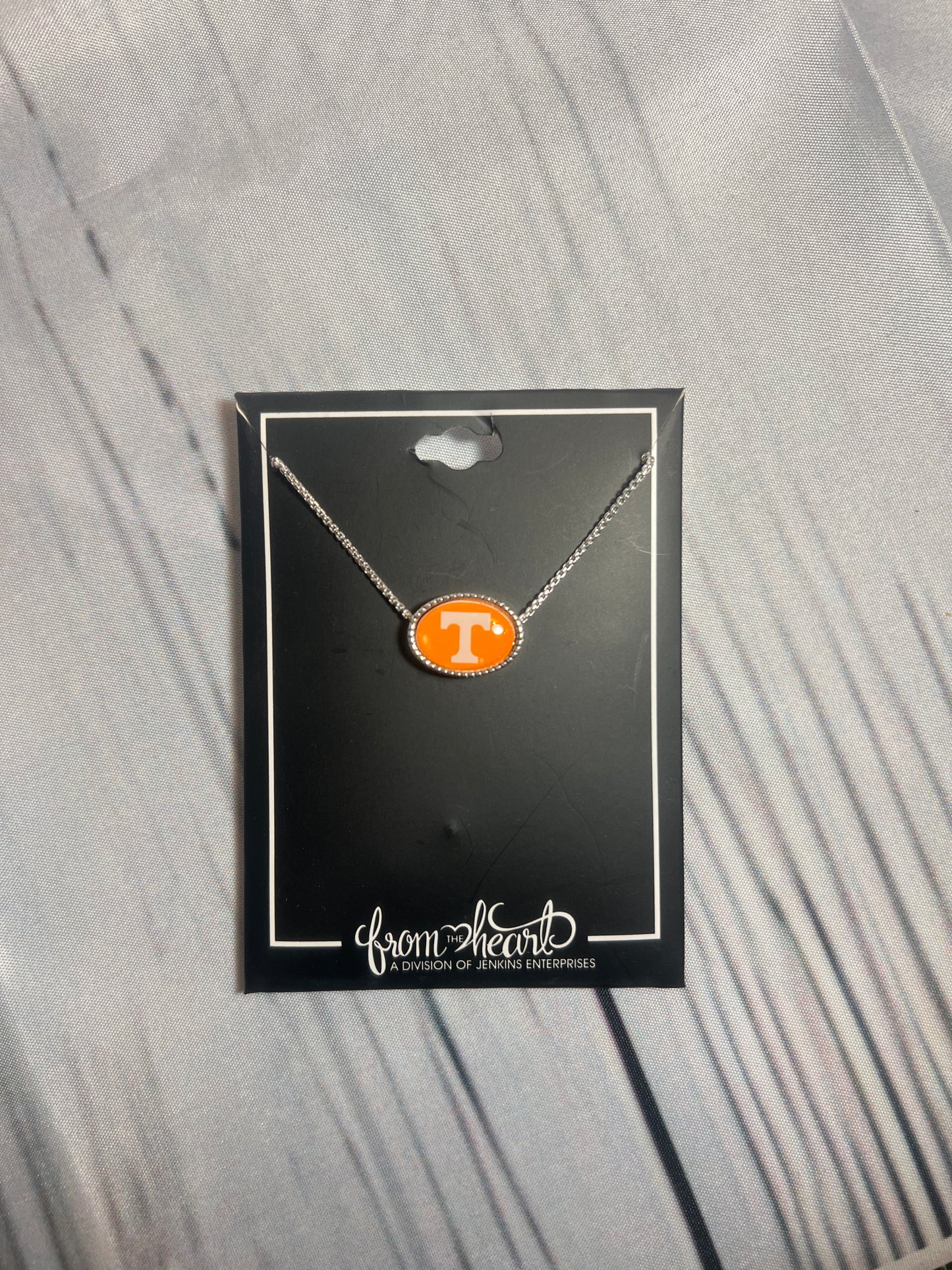 Silver oval shape power T necklace| from the heart
