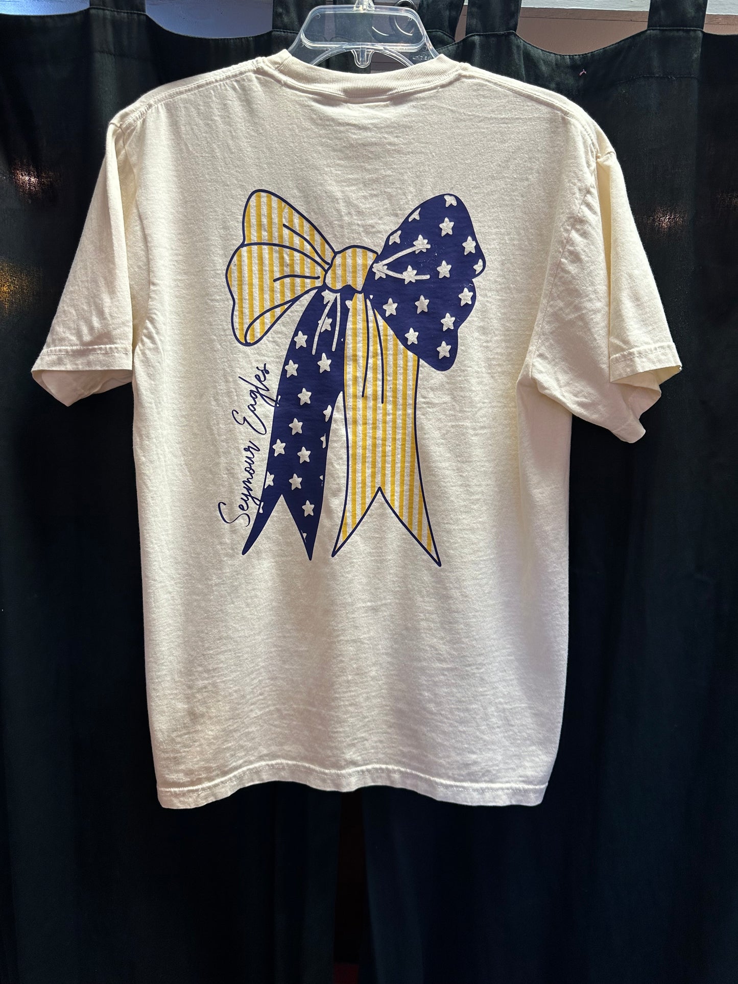Seymour Eagles T Shirt with Bow Details Comfort Colors Brand