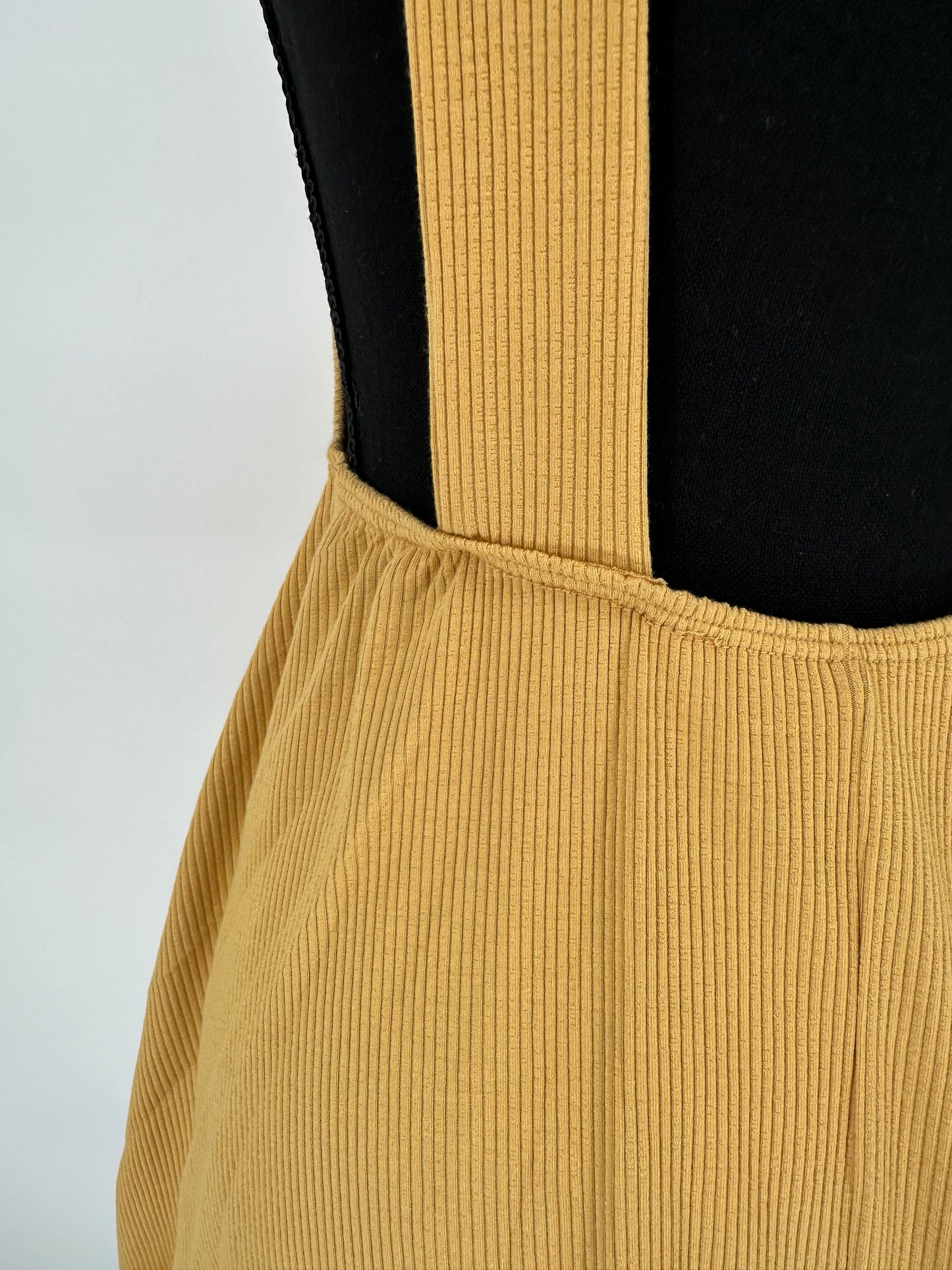 Mustard Ribbed Texture Low Back Top
