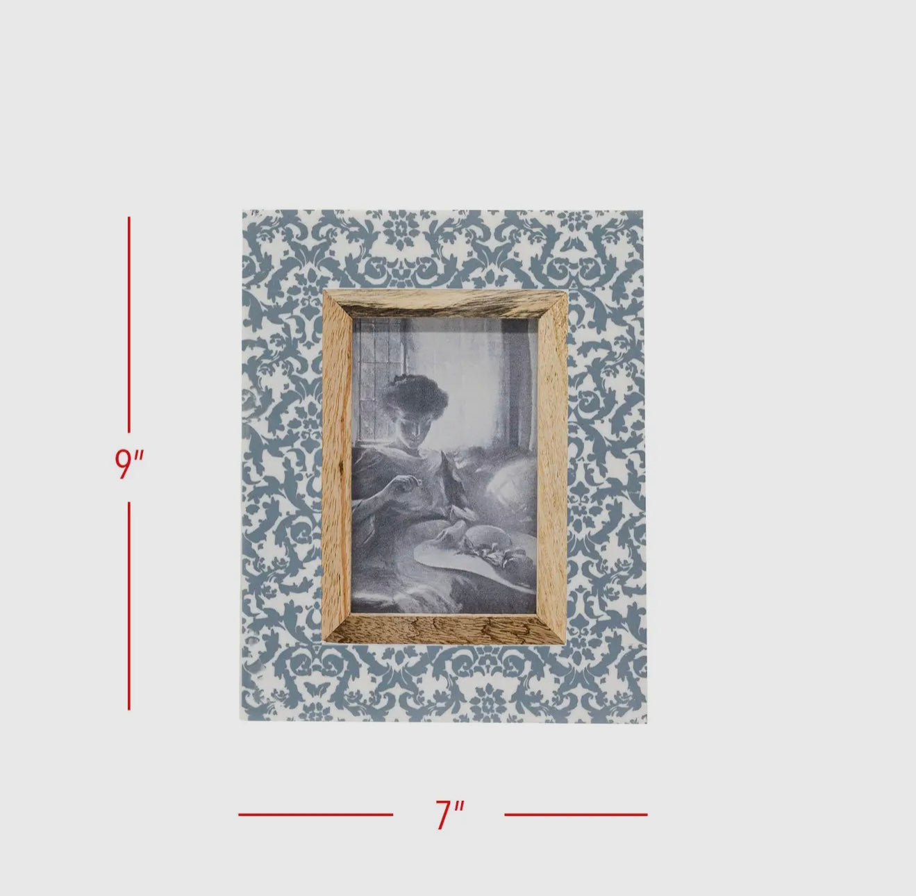 4x6 Blue Damask Print Frame