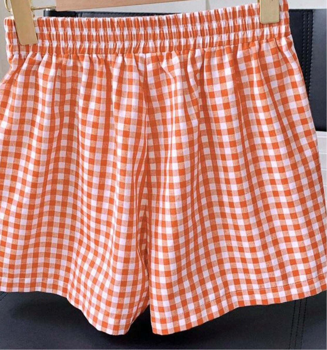 Orange and White Boxer Style Shorts