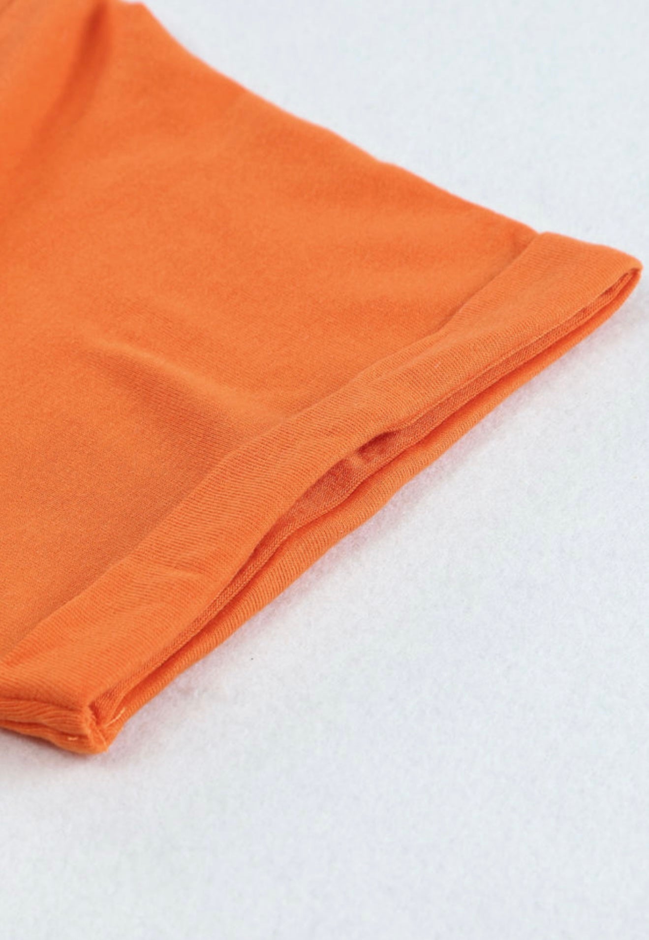 Orange Cuffed Sleeve T Shirt