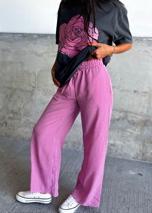 Pink Elastic Drawstring Waist “Boxer” Pants