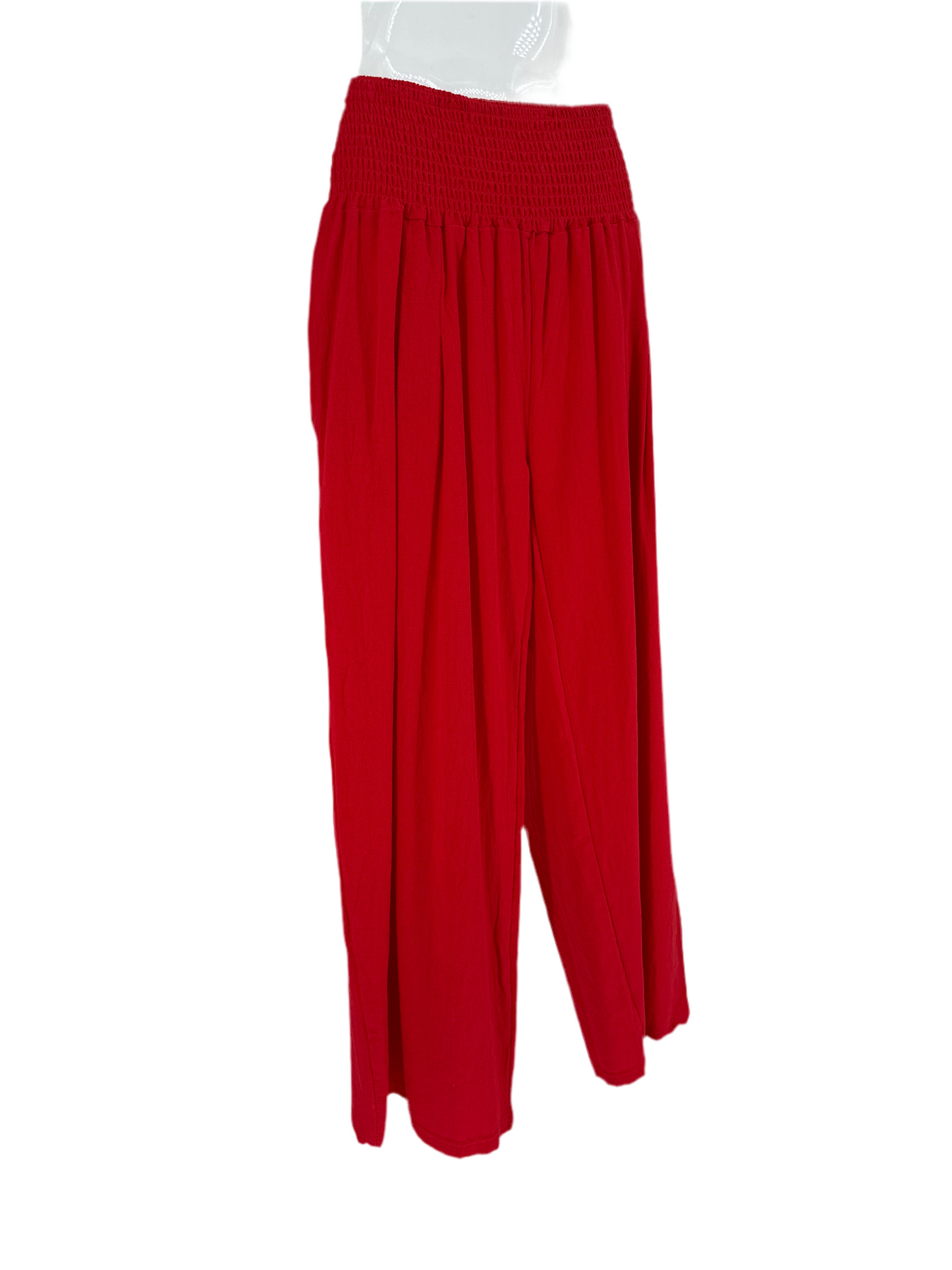 Red Straight Loose Pants