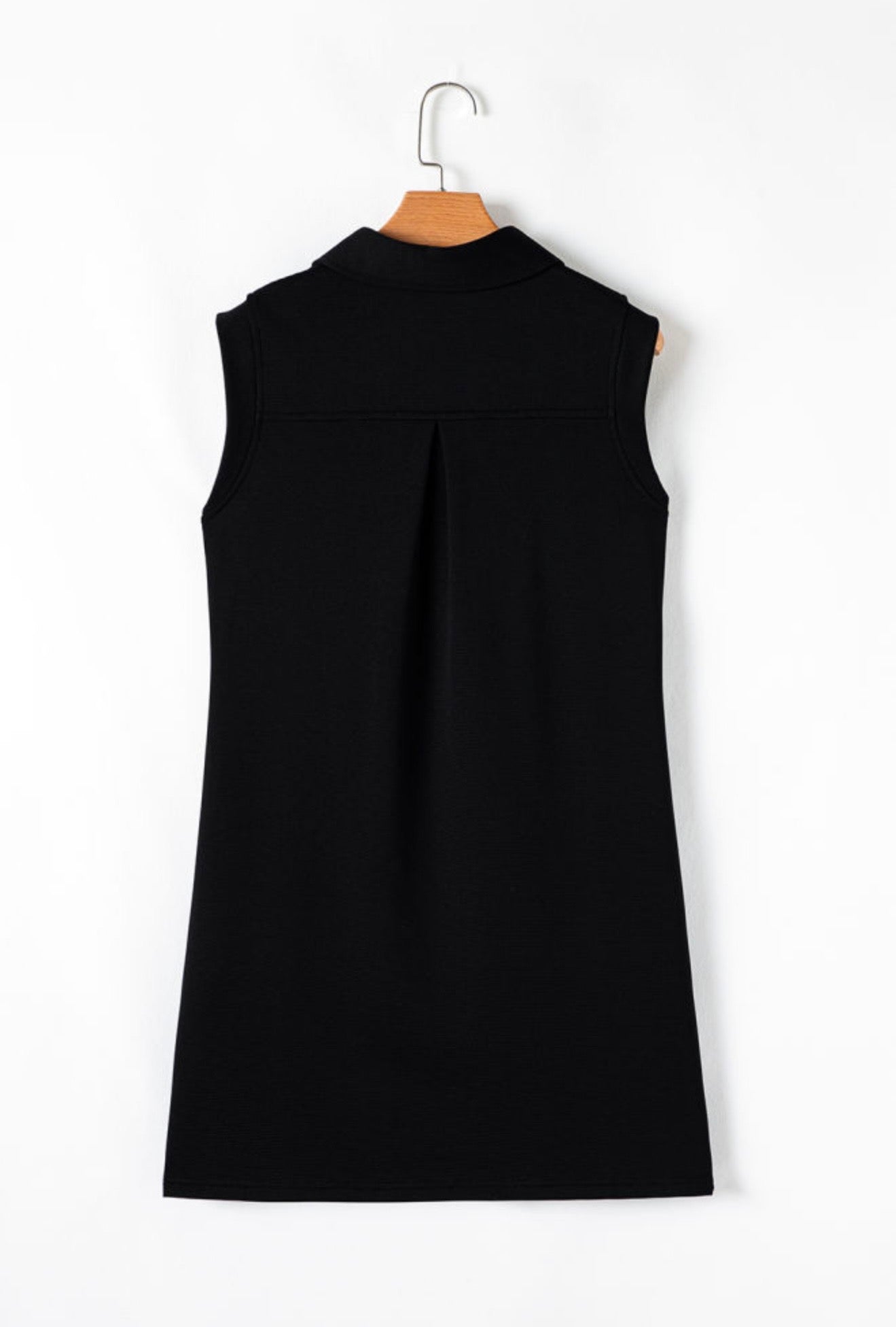 Black Sporty Style Dress with Pockets