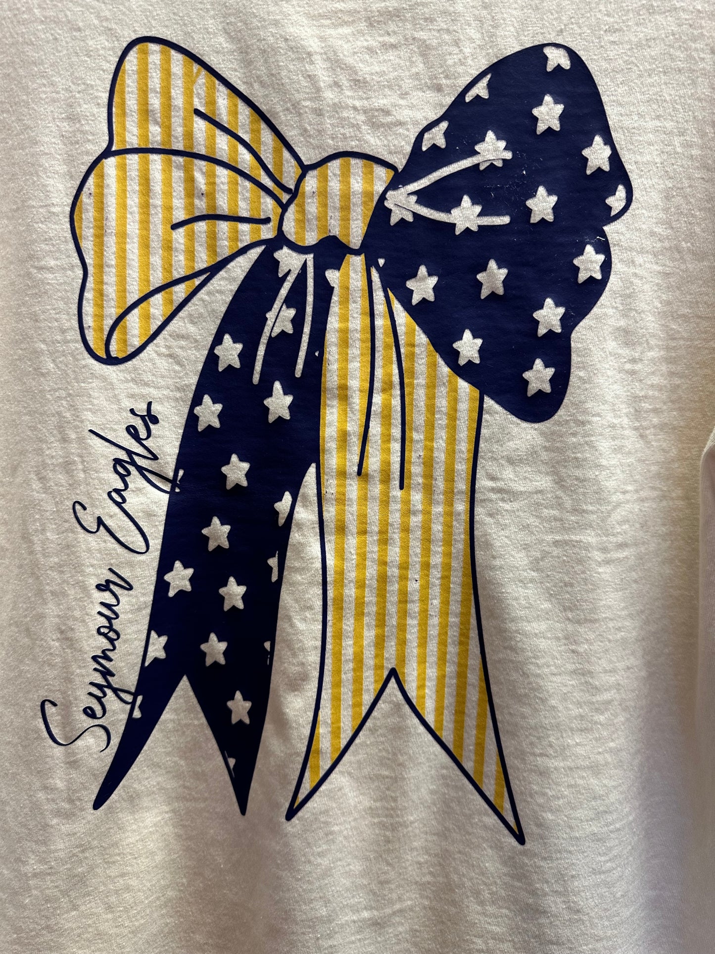 Seymour Eagles T Shirt with Bow Details Comfort Colors Brand