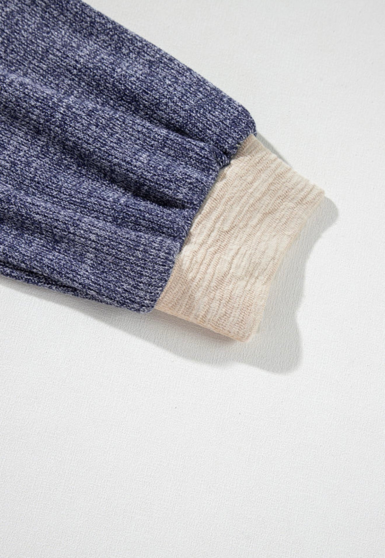 Patchwork Color block Design Cream and Blue top