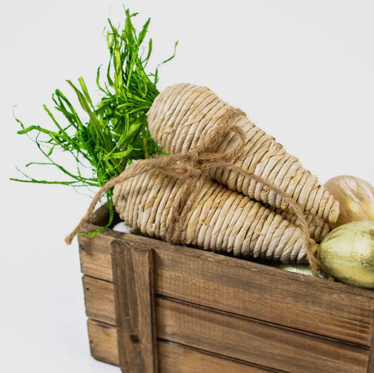 Natural Color Basket Rope Wrapped Carrot Bundle