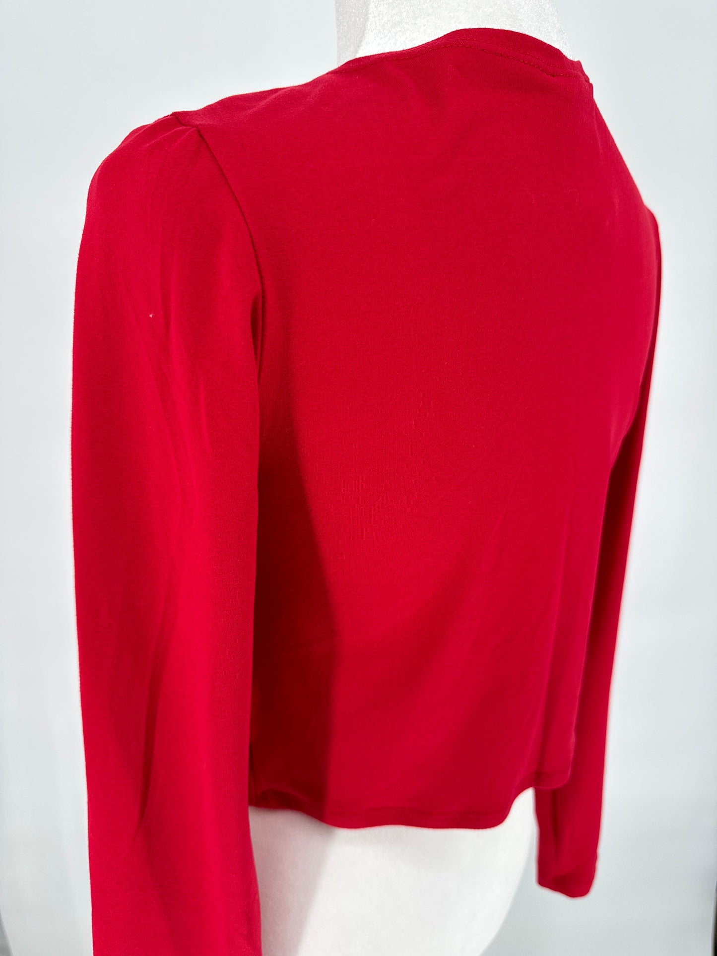 Red Wrap Around Crop Sweater Top