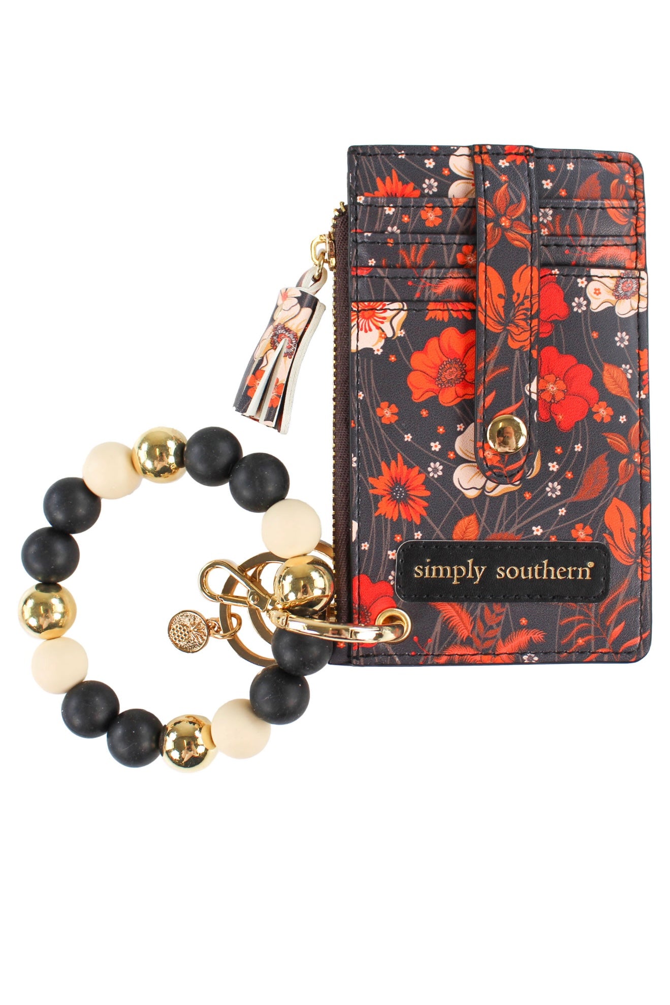SS Silicone Bead Bangle Wrist Key Wallet