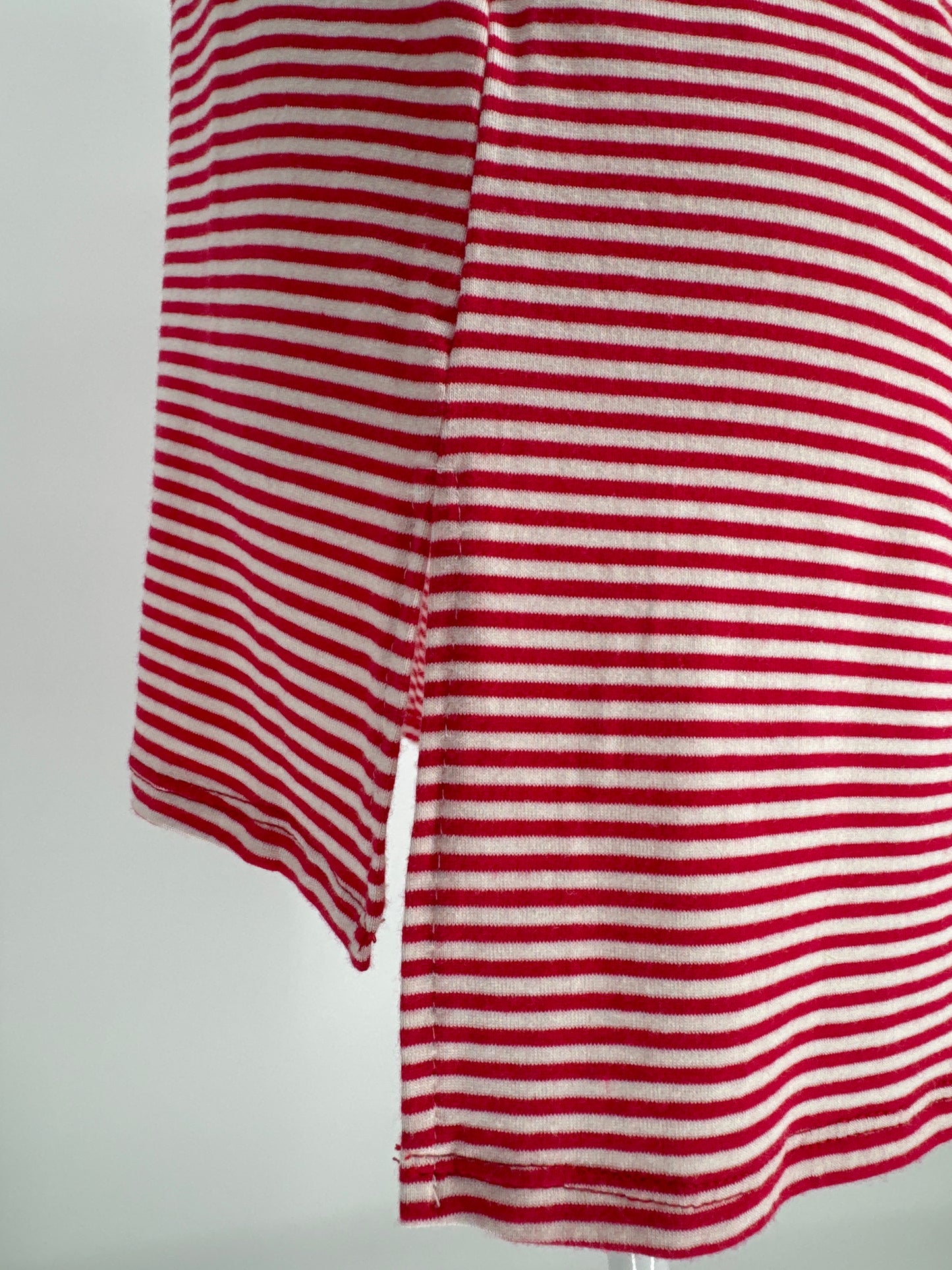 Red & White Striped Tank with Criss Cross Back