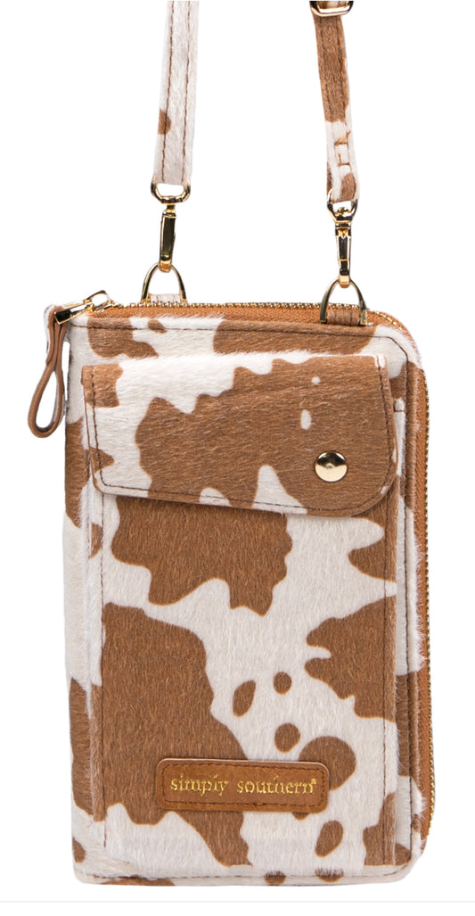 SS Cross body Phone case Wallet in Cow Print or Snake Skin Print