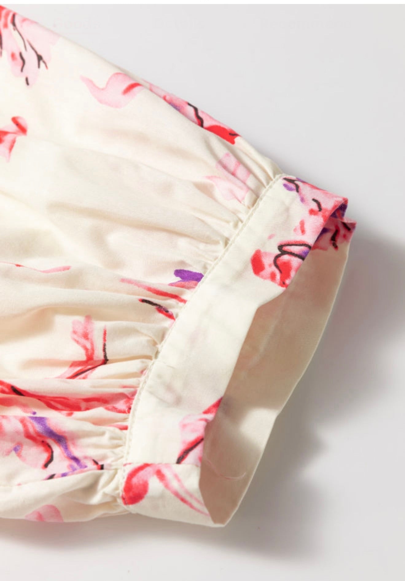 Ivory Dress with Pink and Purple Floral Print