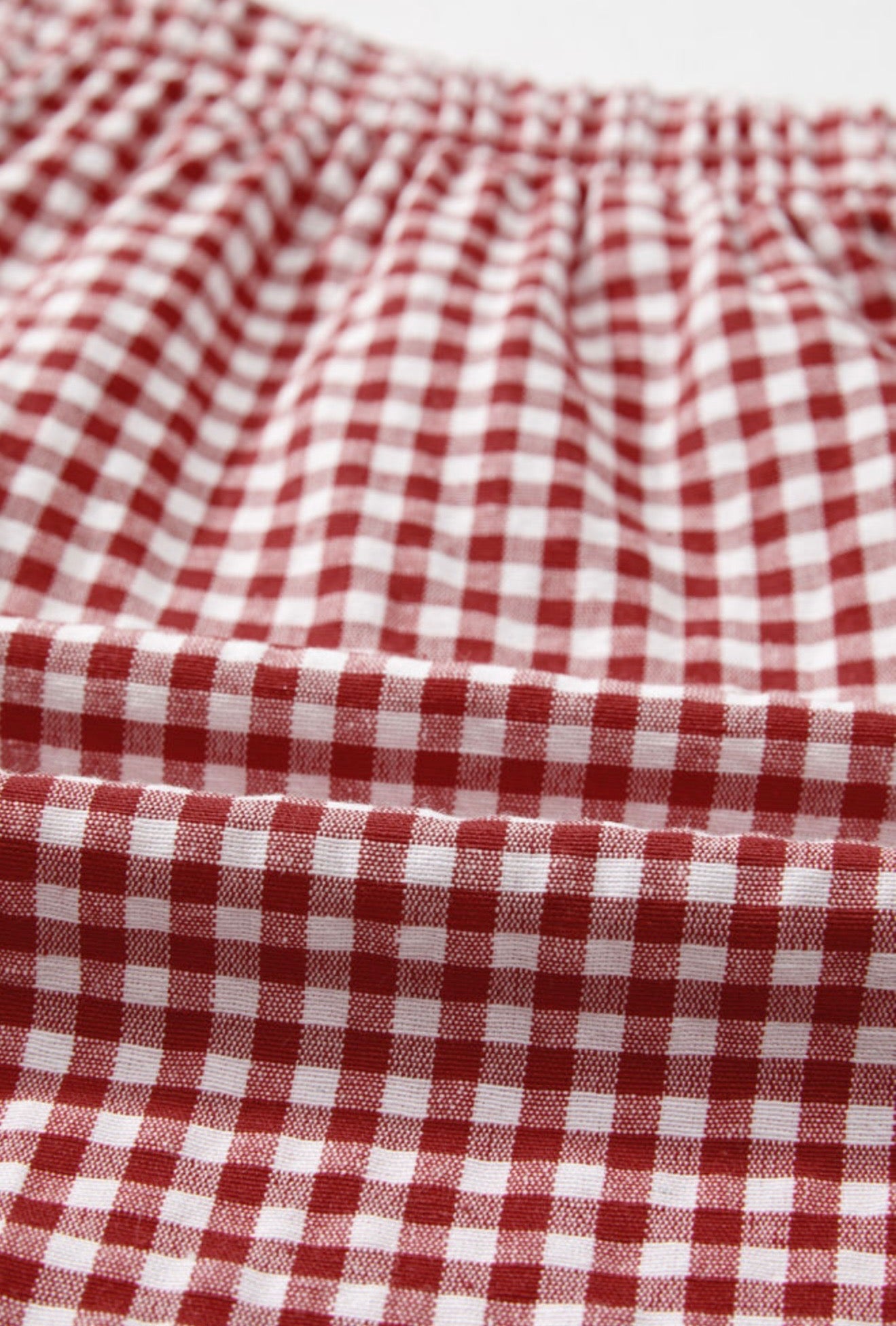 Red Gingham Print Boxer Style Trendy Shorts