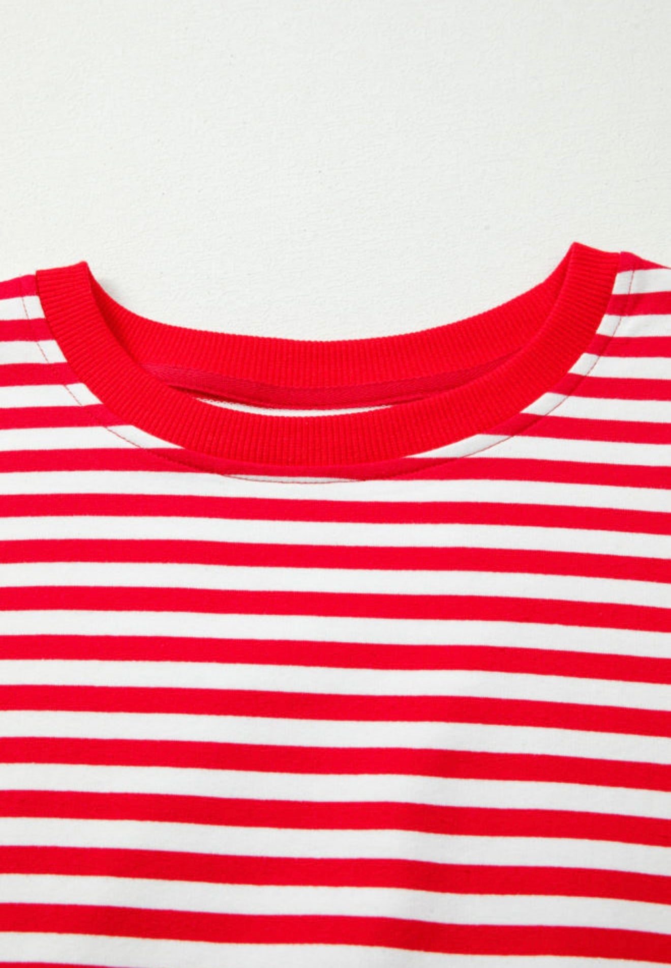 Red and White Stripe Top