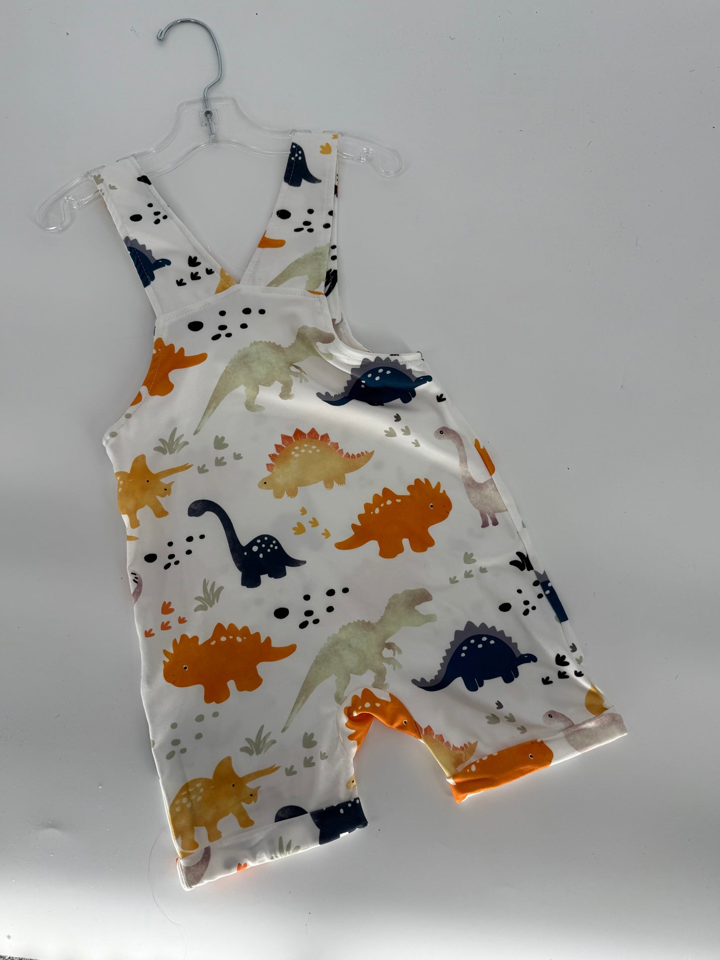 Dinosaur Print Boy Overall Romper