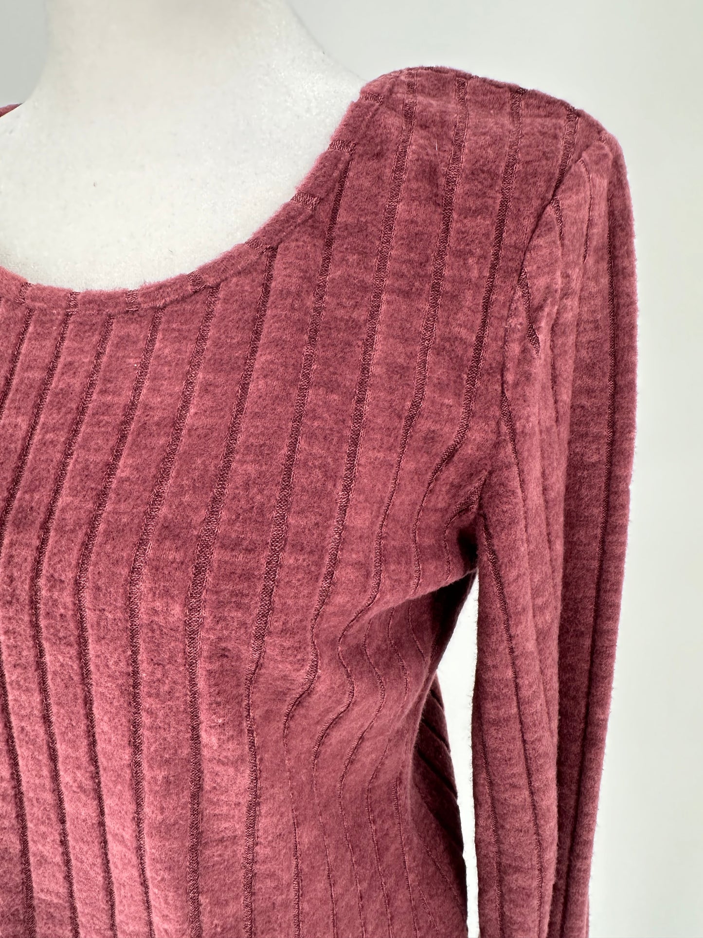 Mauve Buttery Soft Ribbed Long Sleeve Top