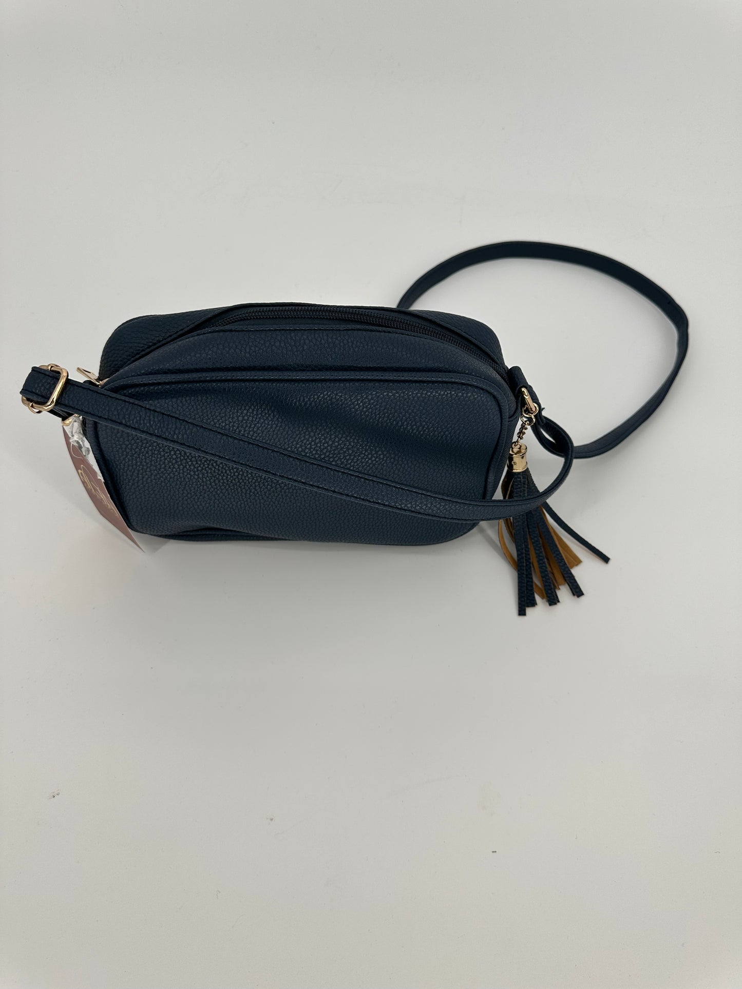 Navy Crossbody Purse with Zip Closure