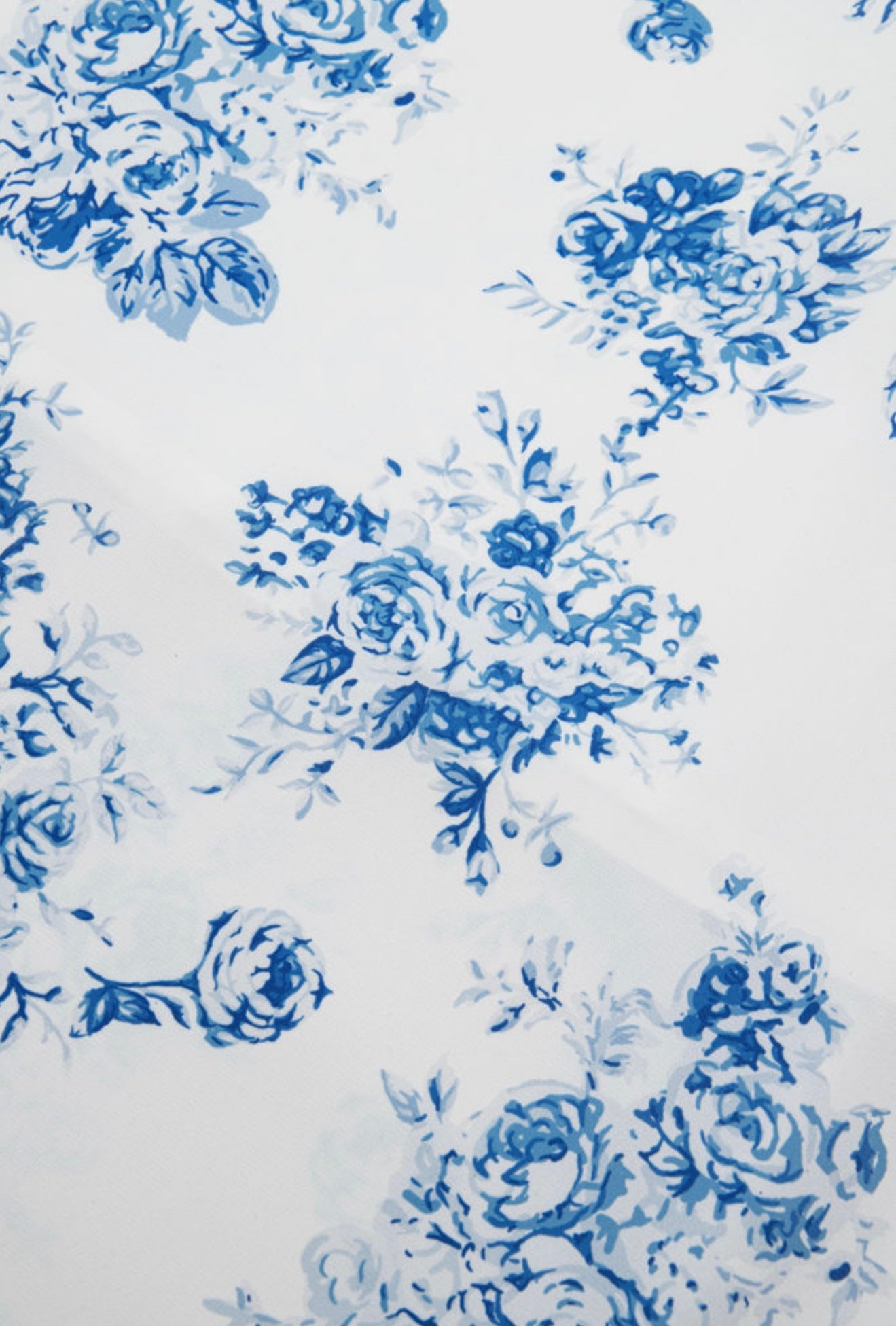 Blue and White Skirt with Ruffle Split