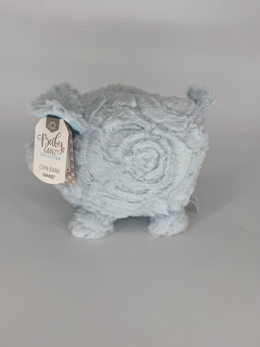 Plush Blue Piggy Bank