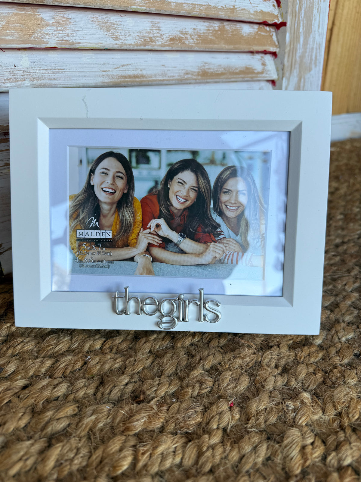 TGM the girls 4x6 or 5x7 White Bevel Photo Frame