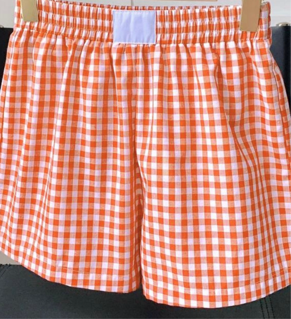 Orange and White Boxer Style Shorts