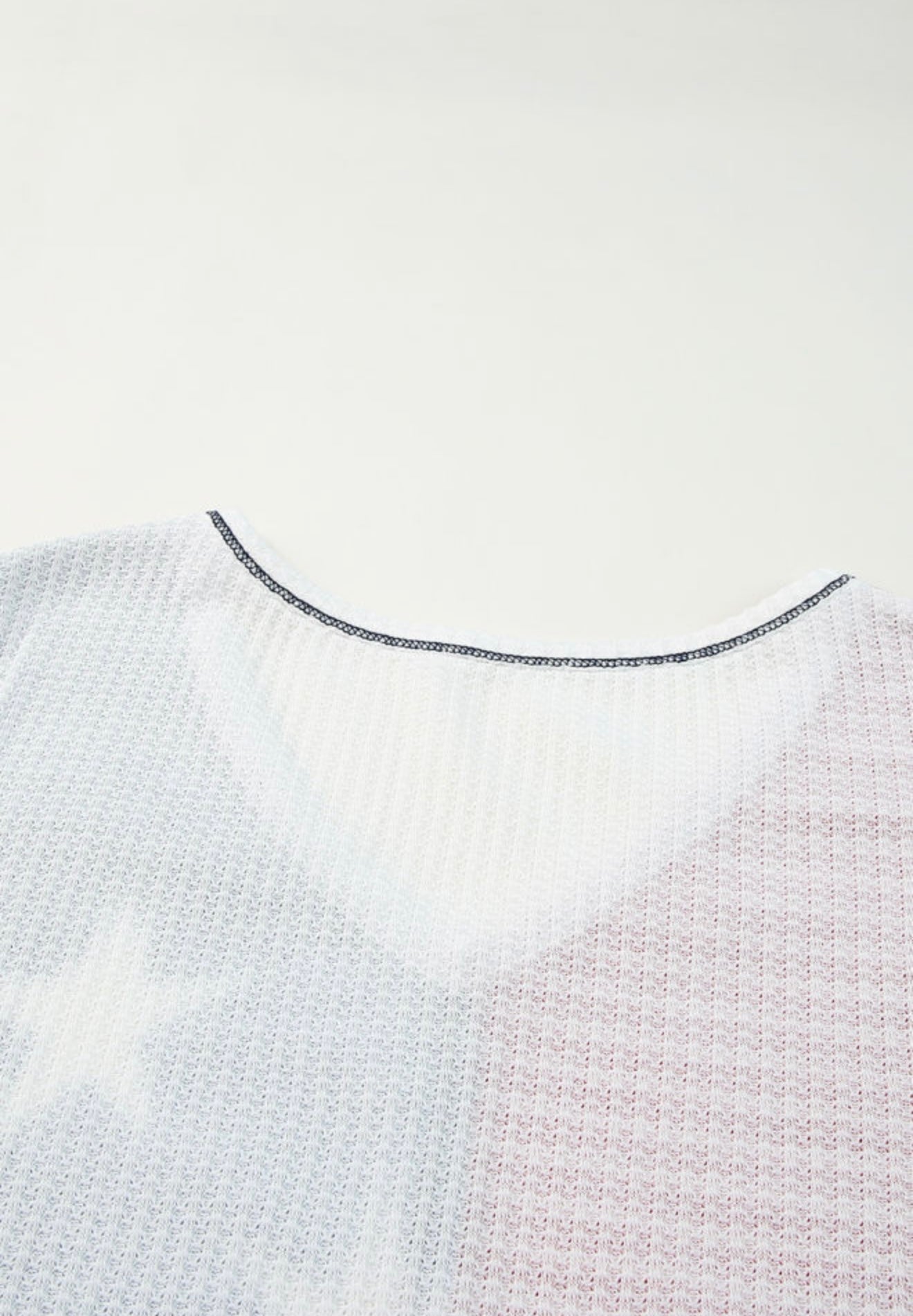Red, white and blue stars and stripes V-neck short sleeve top