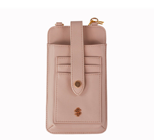 SS Leather Snap ID case with Crossbody Strap