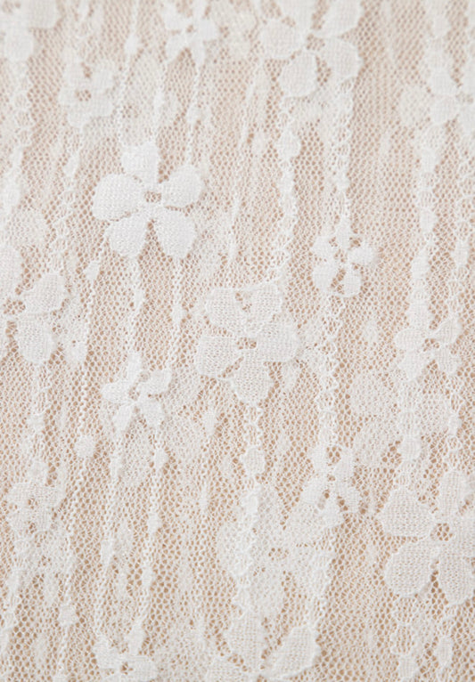 White Lace Accent Top