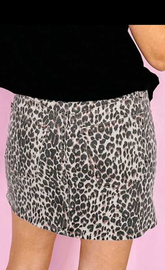 Animal Print Mini Skirt