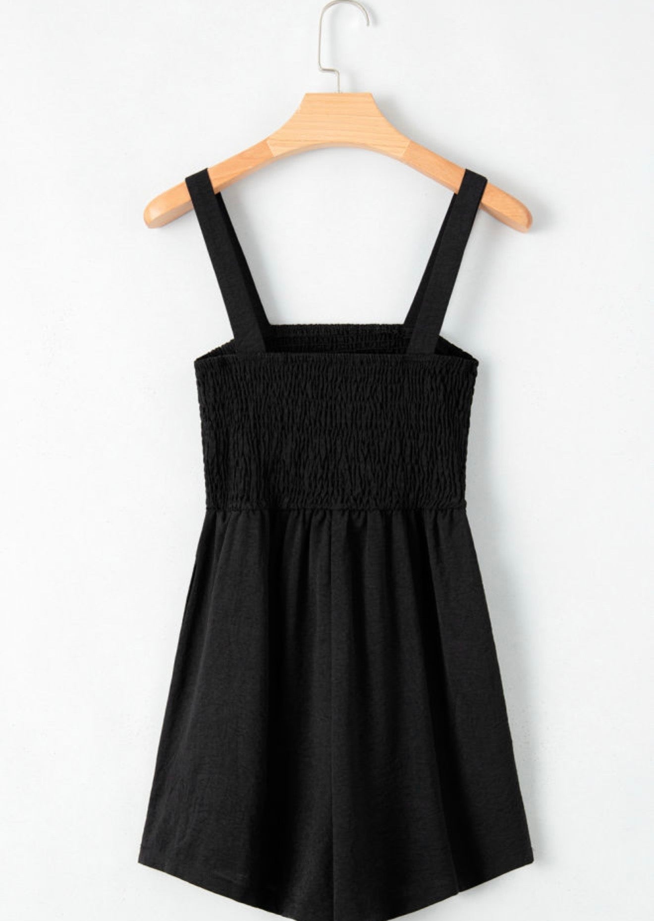 Black Elastic Back Romper
