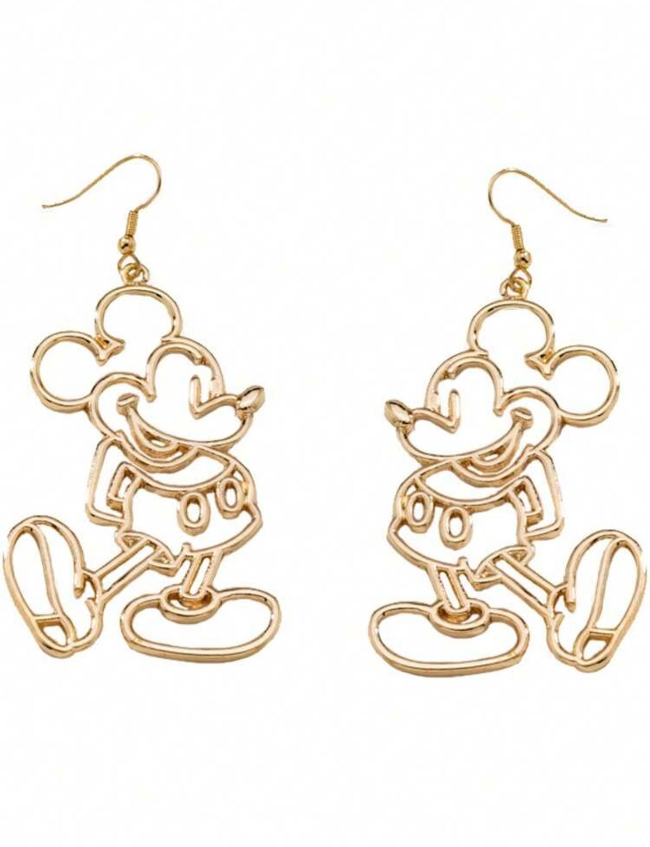 Mickey Mouse silhouette style Gold Earrings