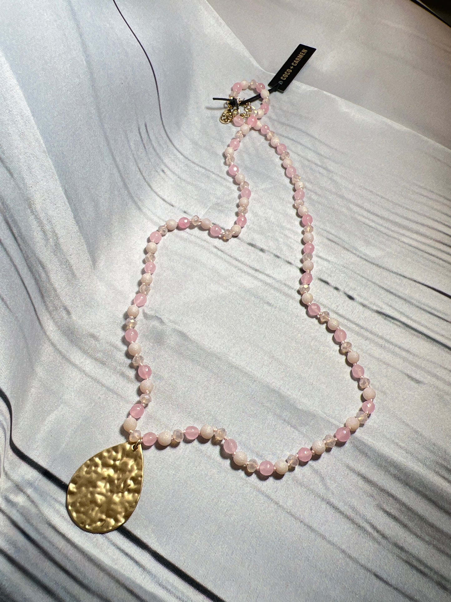 Pink Beaded Statement Necklace | COCO + CARMEN