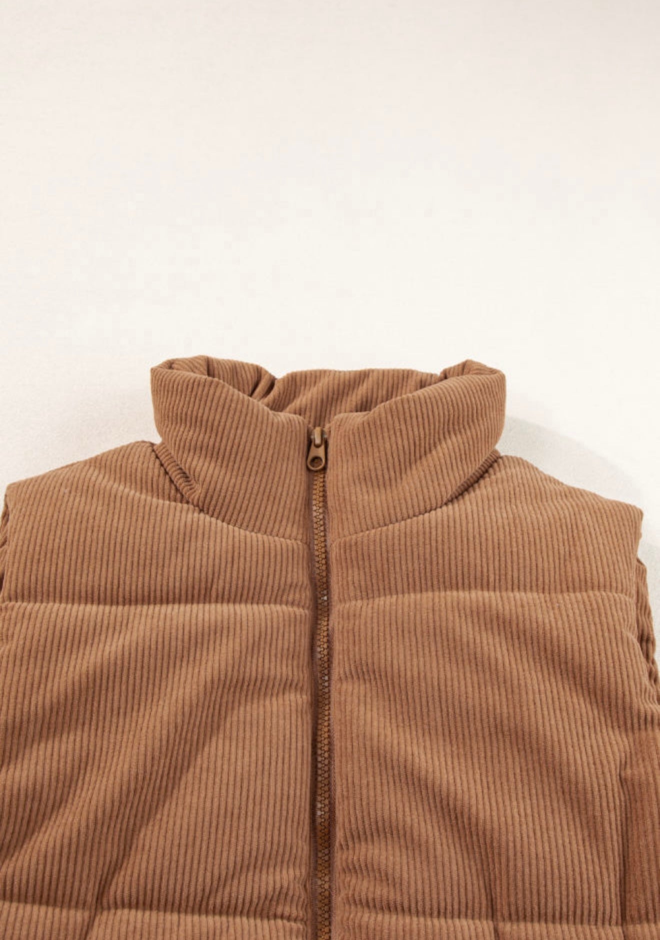 Brown corduroy zip up vest