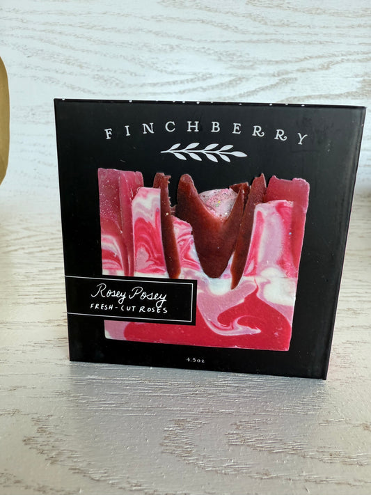 Finchberry Rosey Posey handmade full size soap bar