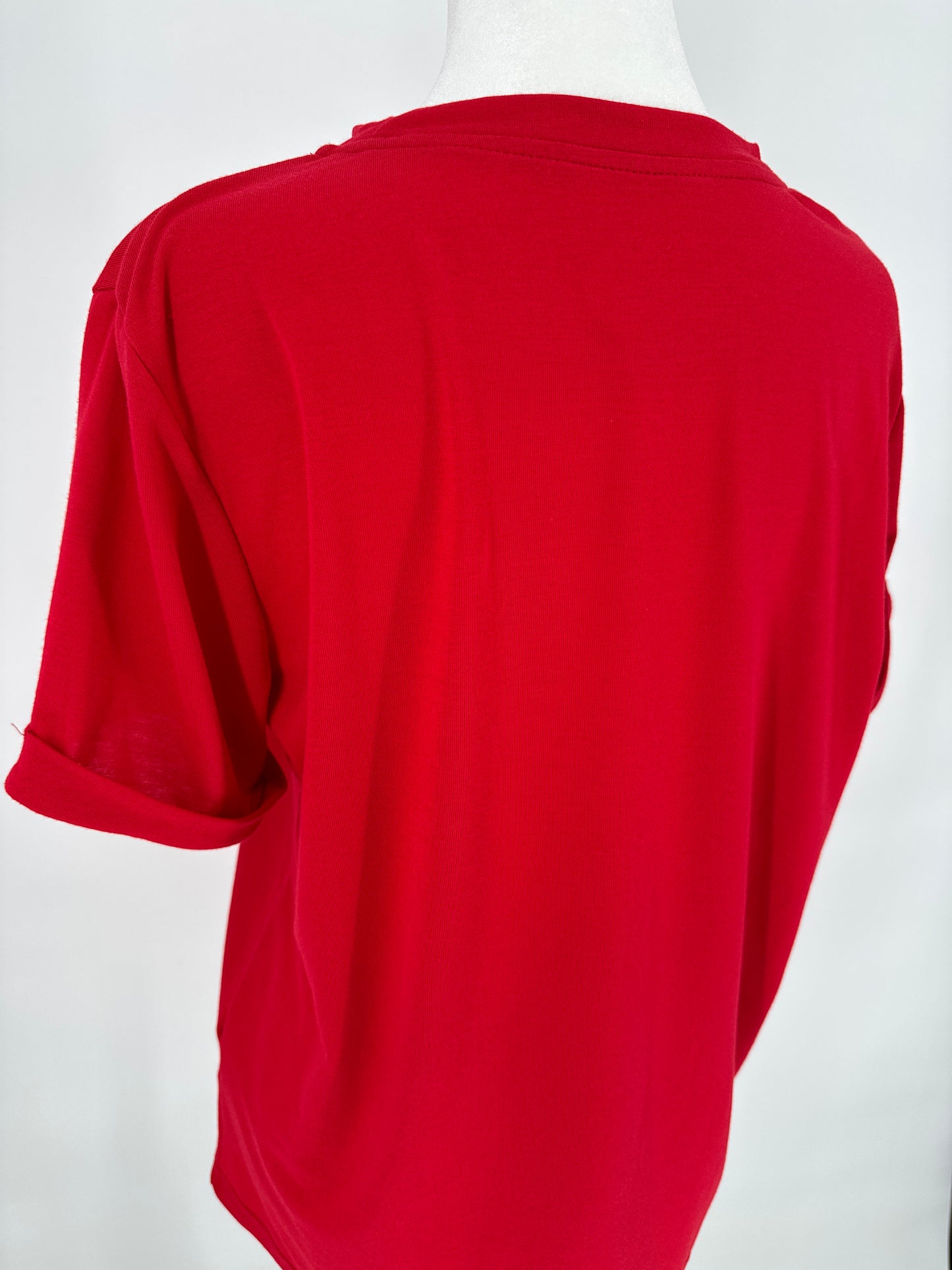 Red Cuffed Sleeve Tee
