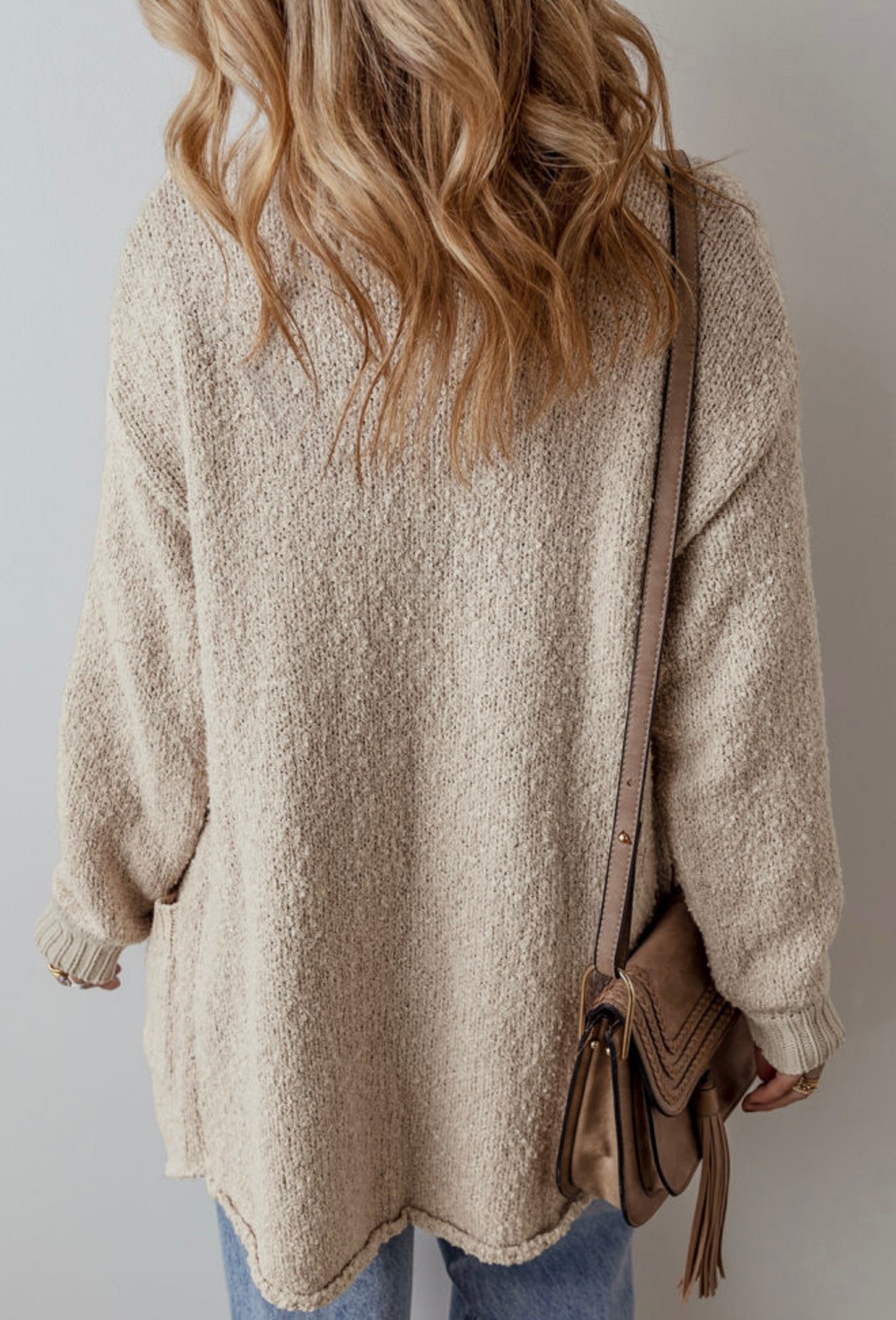 Soft and Fluffy Beige button up cardigan sweater