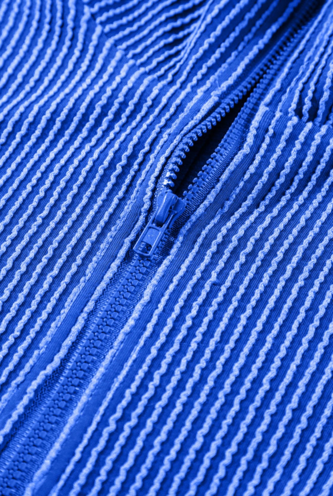 Royal Blue Ribbed Knit 2 Pc Short Set with Zipper