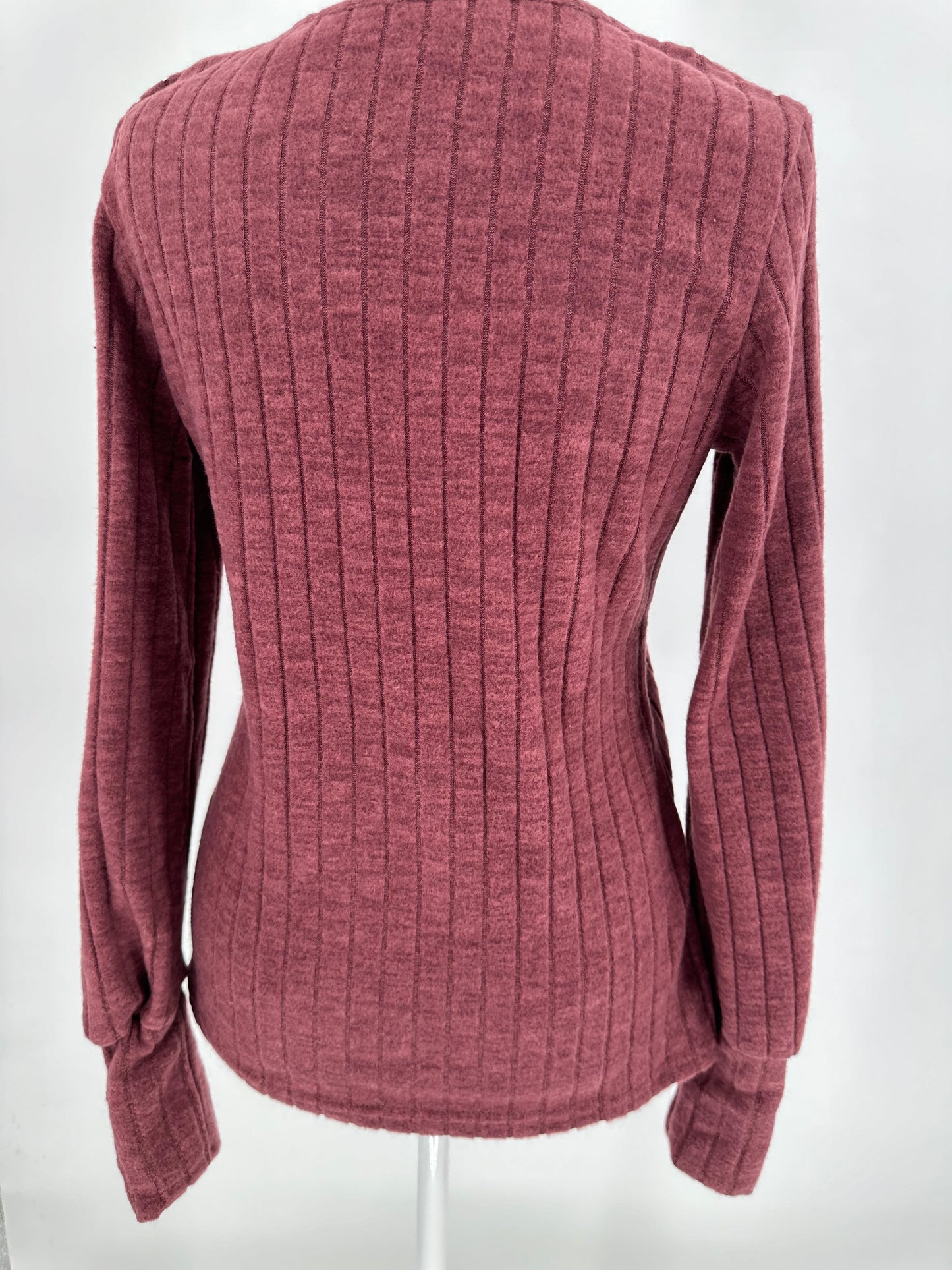 Mauve Buttery Soft Ribbed Long Sleeve Top