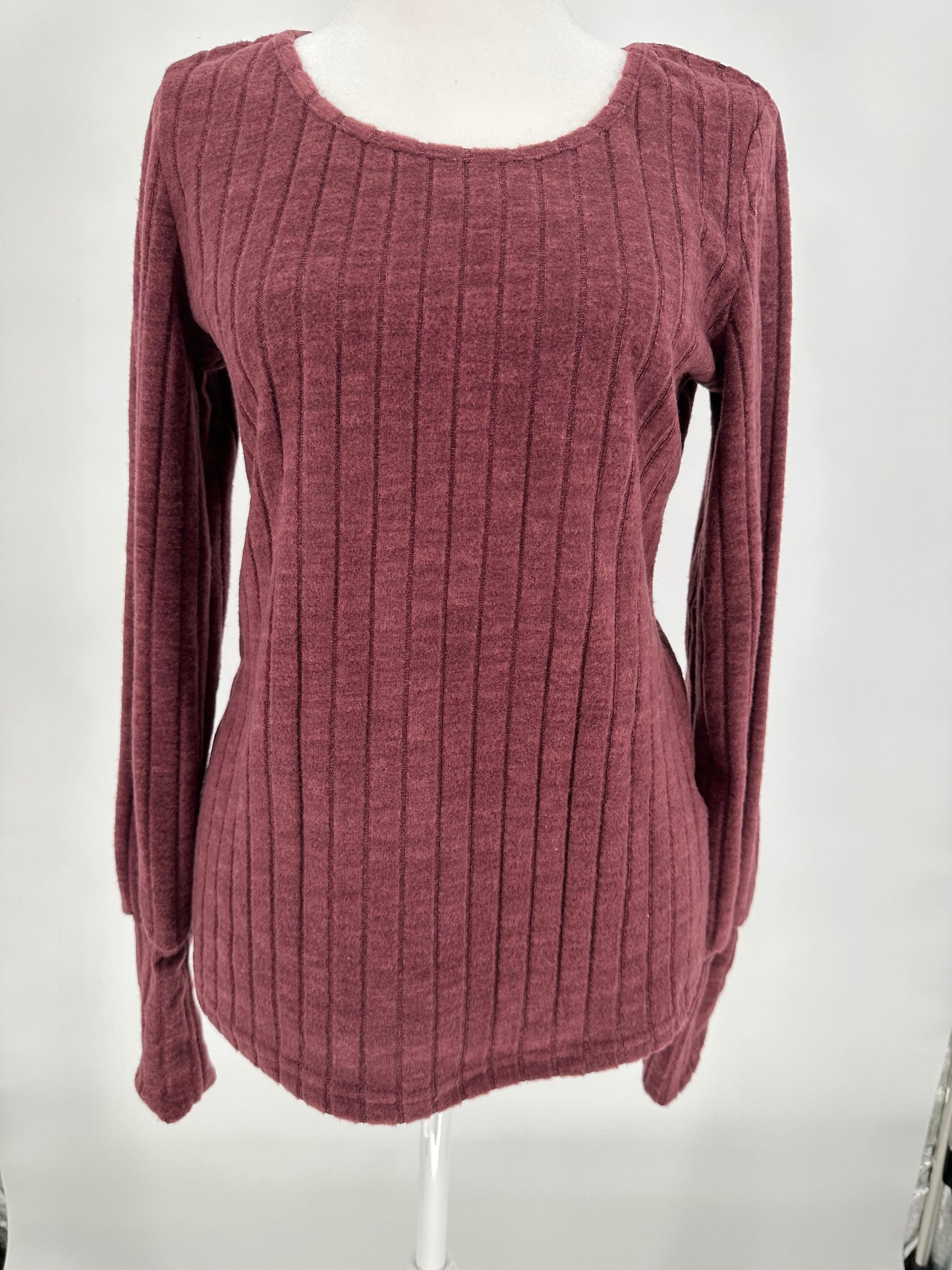 Mauve Buttery Soft Ribbed Long Sleeve Top