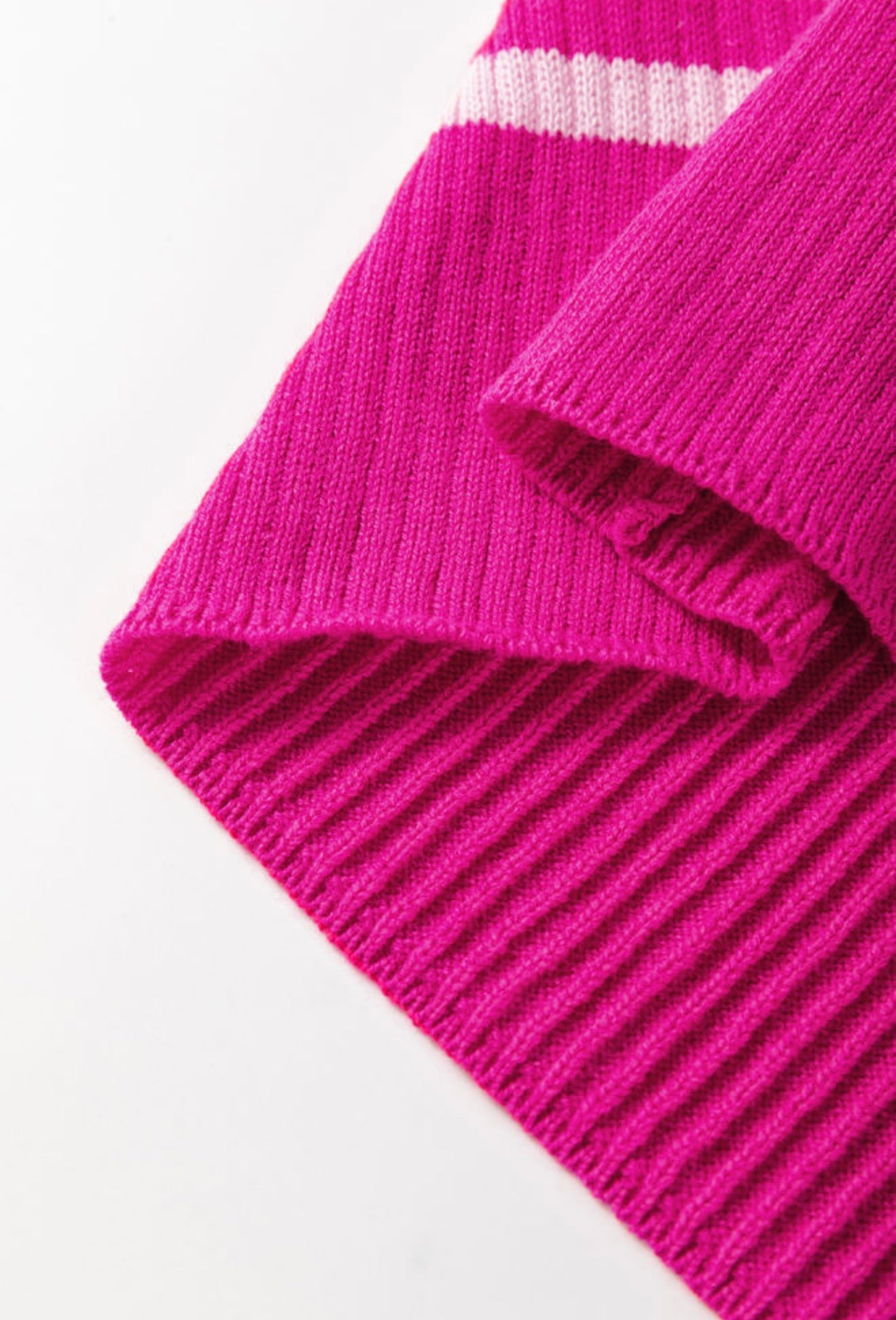 Pink Striped Sweater Tank with Adjustable Straps