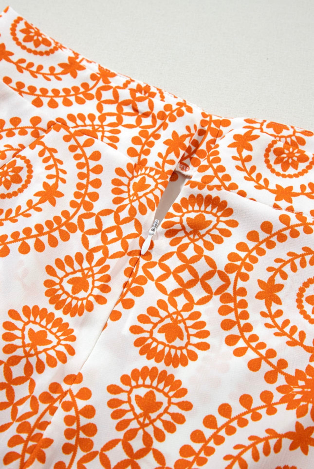 Orange and White Wide Leg Pants