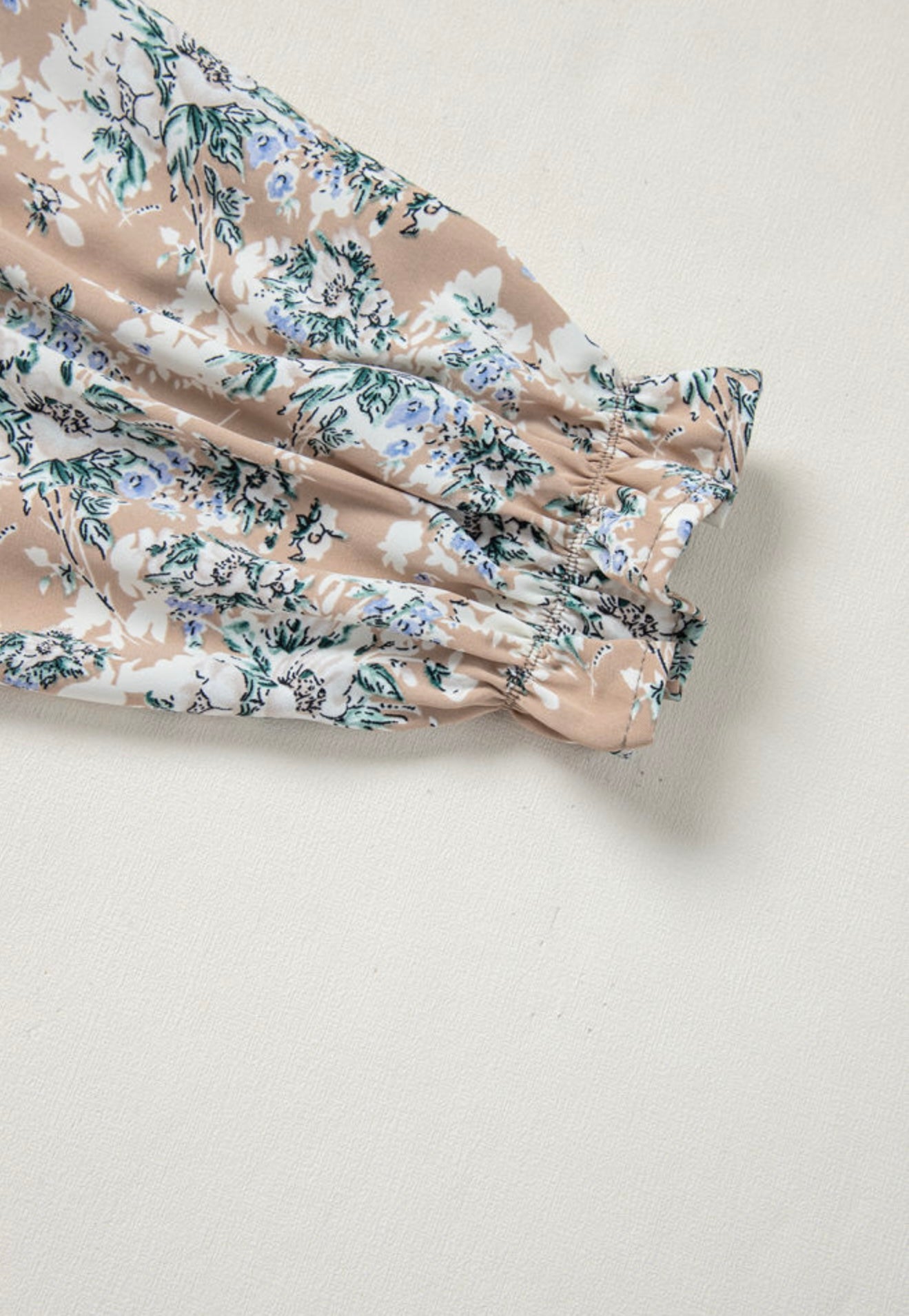 Khaki Floral Print Maxi Dress