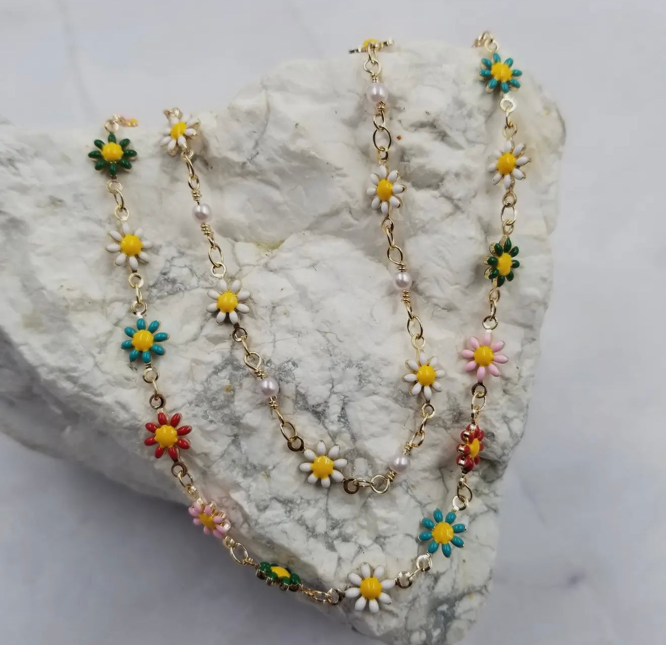 Multi Color Flower Necklace